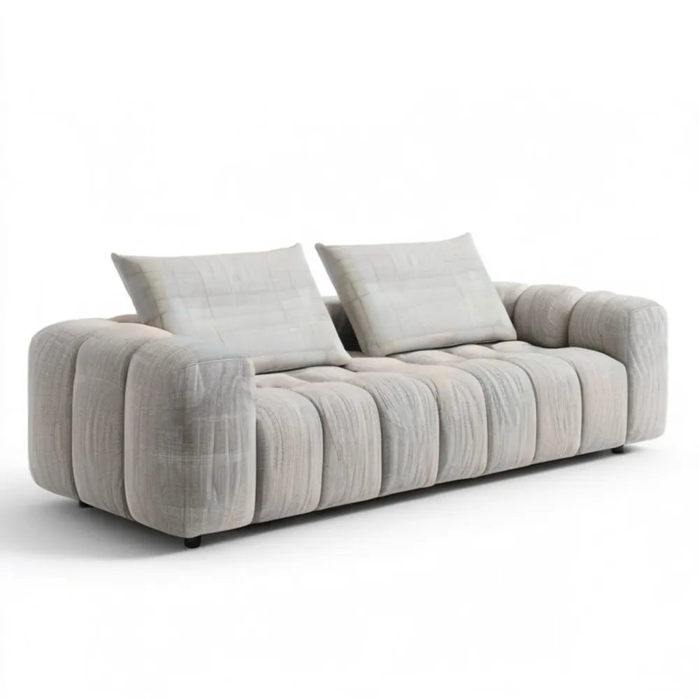 Sofa 3-osobowa jasnoszara z czarnymi nóżkami, 220 × 95 × 78 cm