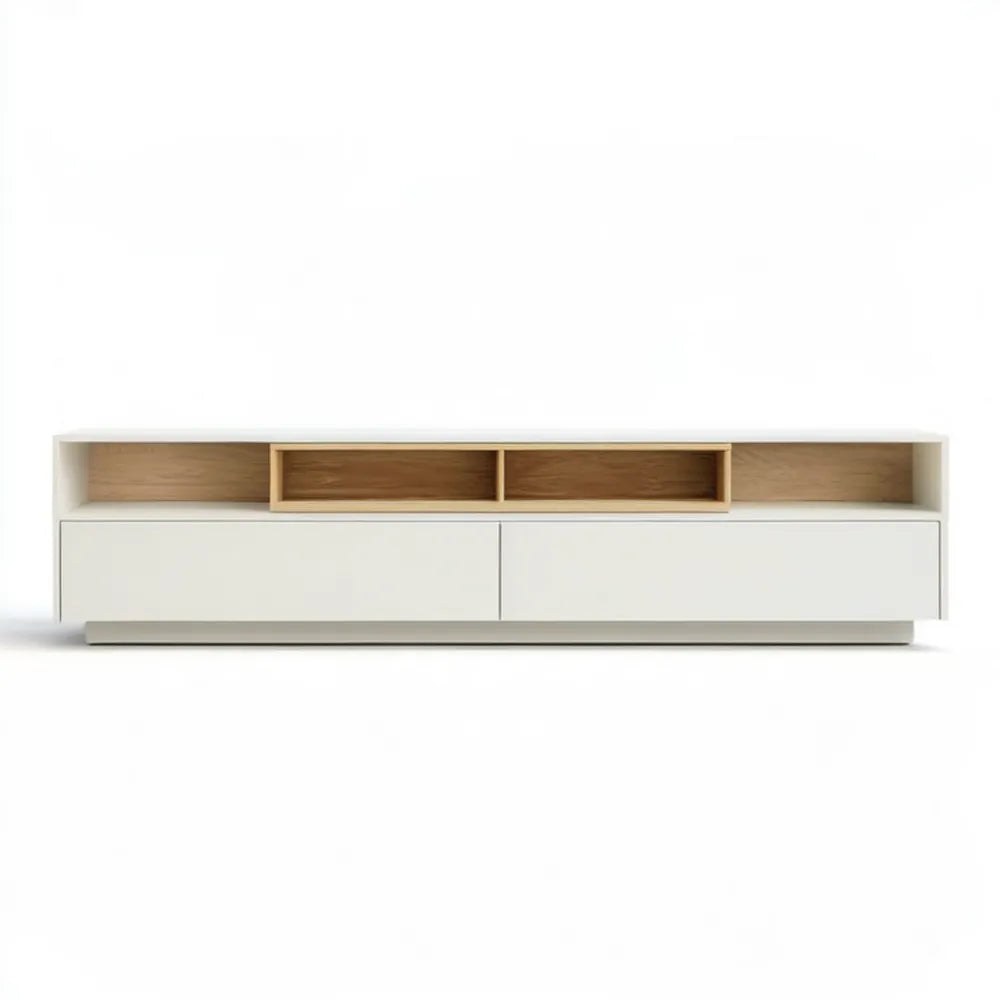 Biało-dębowa szafka RTV z MDF 180 x 40 x 50 cm
