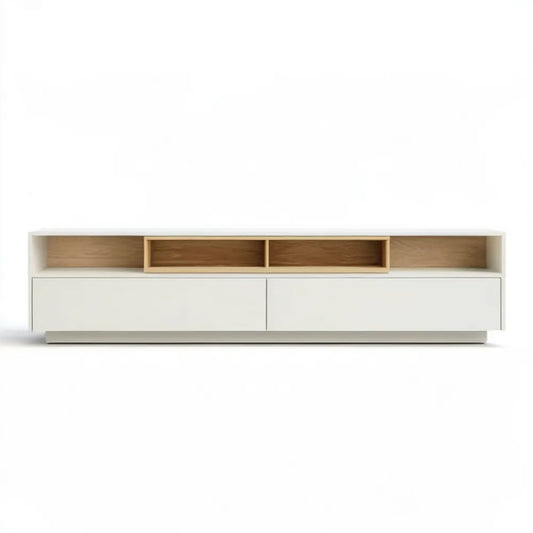 Biało-dębowa szafka RTV z MDF 180 x 40 x 50 cm