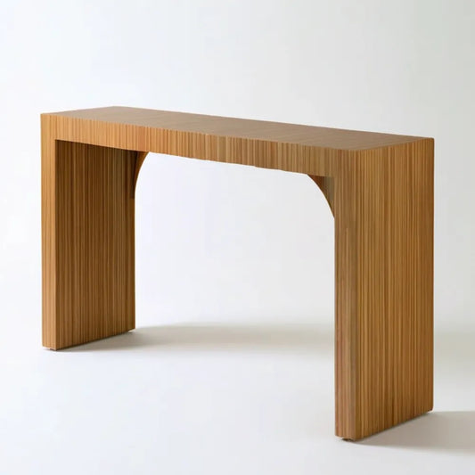 Konsola z płyty MDF w kolorze naturalnego dębu, 100 x 30 x 80 cm