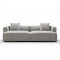 2-osobowa sofa modułowa z tkaniny poliestrowej, jasnoszara, 240 x 100 x 75 cm