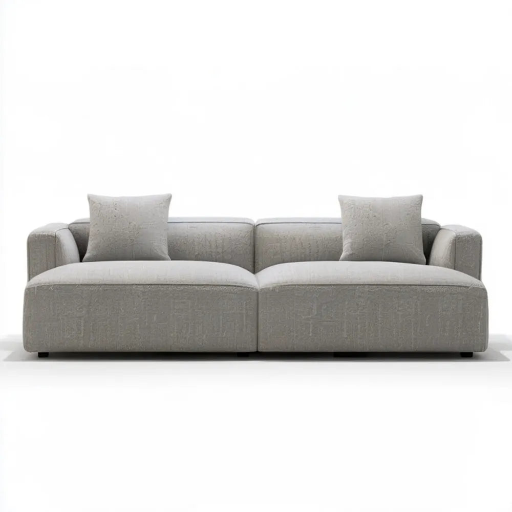 2-osobowa sofa modułowa z tkaniny poliestrowej, jasnoszara, 240 x 100 x 75 cm