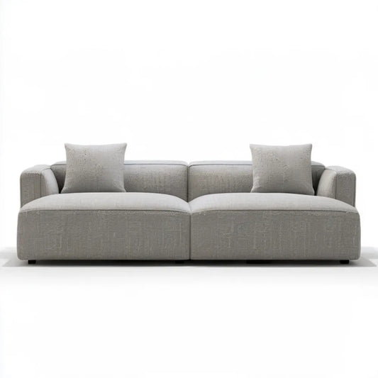 2-osobowa sofa modułowa z tkaniny poliestrowej, jasnoszara, 240 x 100 x 75 cm